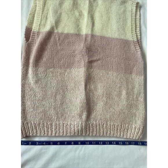 Vintage IH Collectibles Womens Pink & Cream Striped Knit Vest - Picture 8 of 11